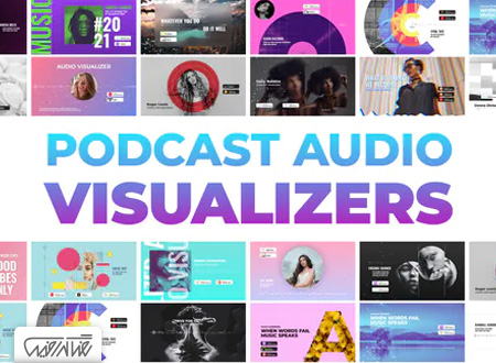 پروژه آماده افترافکت نمایش اکولایزر پادکست صوتی - Podcast Audio Visualizers